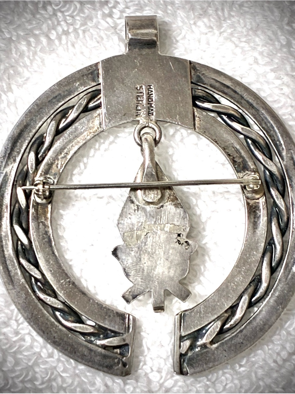 Vintage Native American Sterling Silver Naja Pendant/Brooch - Picture 4 of 4